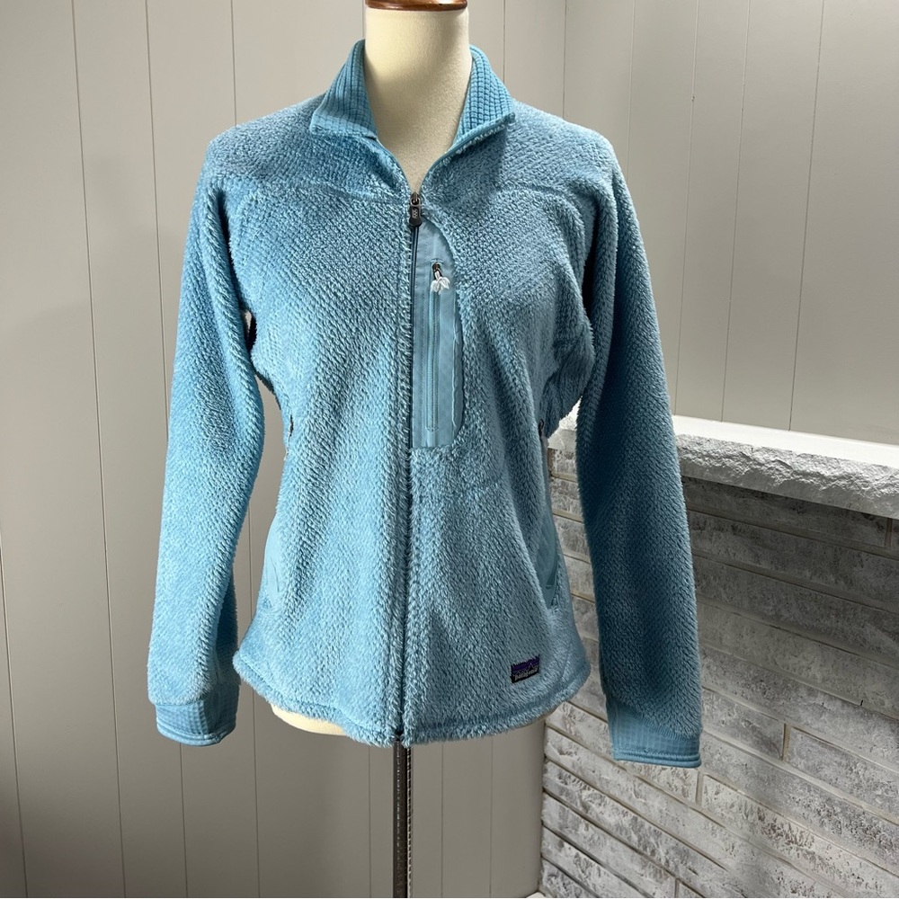 Patagonia Regulator R Polartec Womens Cozy Fleece Light Blue Zip Up Jacket M